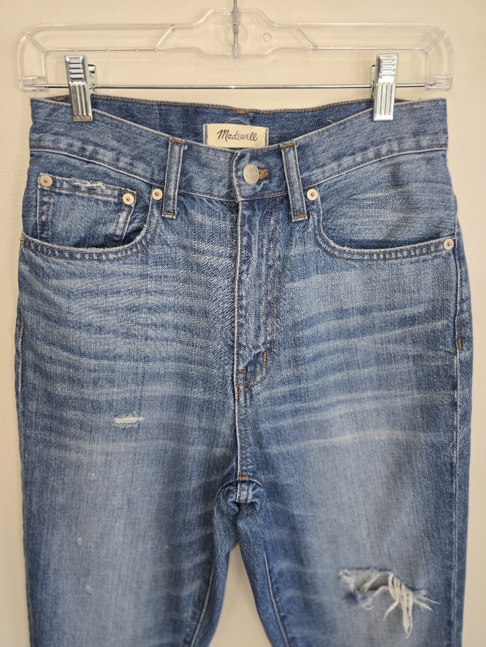 Madewell rigid skinny Distressed cotton jeans size 26 Napa wash - Picture 6 of 11
